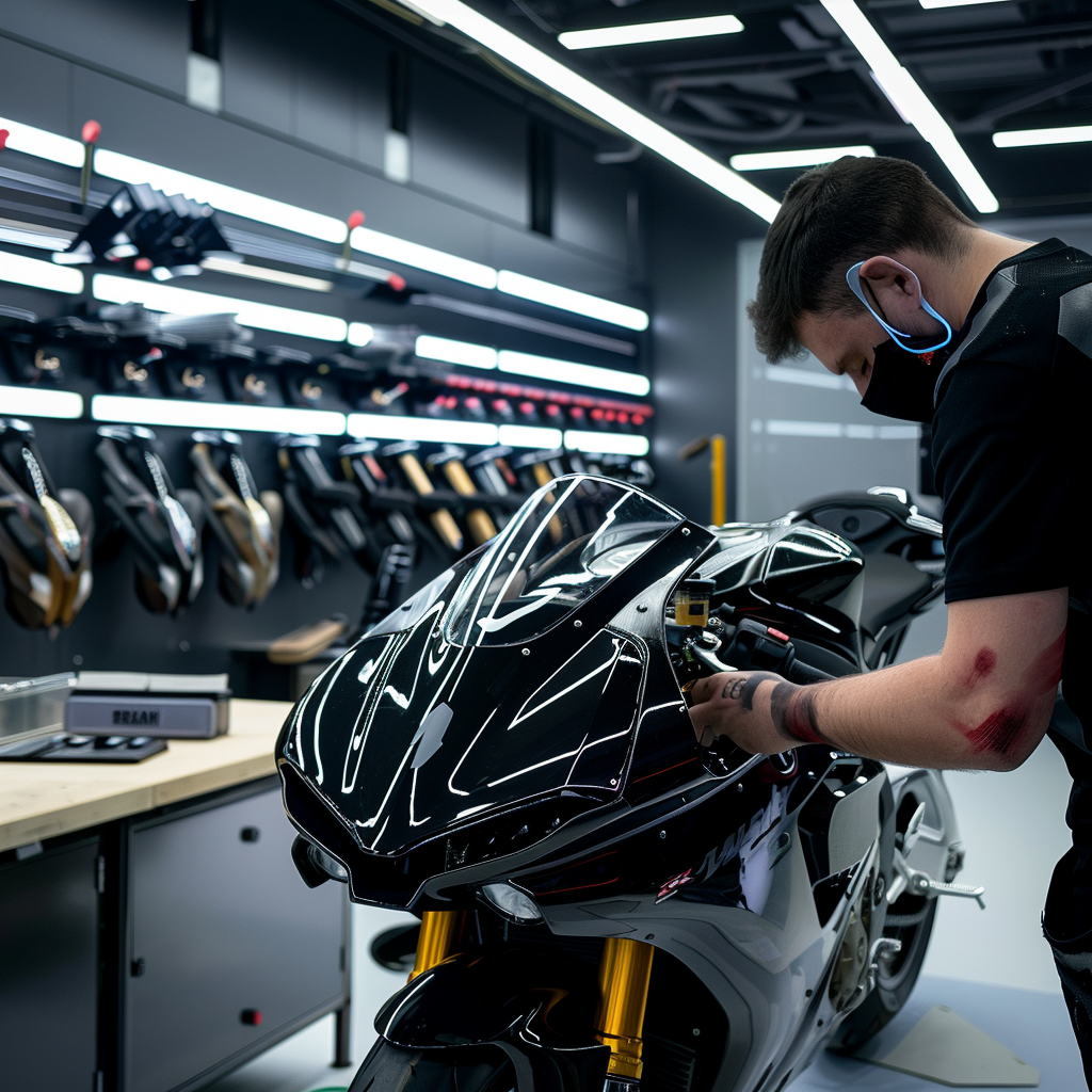 Smash Repairs Phuket Bodywork, Panel Beating & Smash Repairs in Phuket Davidv. 56221 Envision A Motorbike In A Well Lit Workshop With 3fa63e1e 1198 458f B38e 538885bd40f5