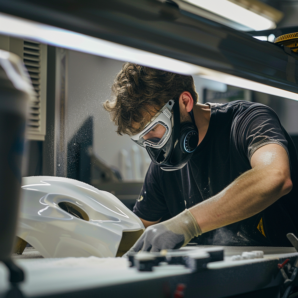 Smash Repairs Phuket Bodywork, Panel Beating & Smash Repairs in Phuket Davidv. 56221 This Scene Shows The Technician Sanding The Damag Aaea3936 9270 47c1 B0f9 6f39c54d335a