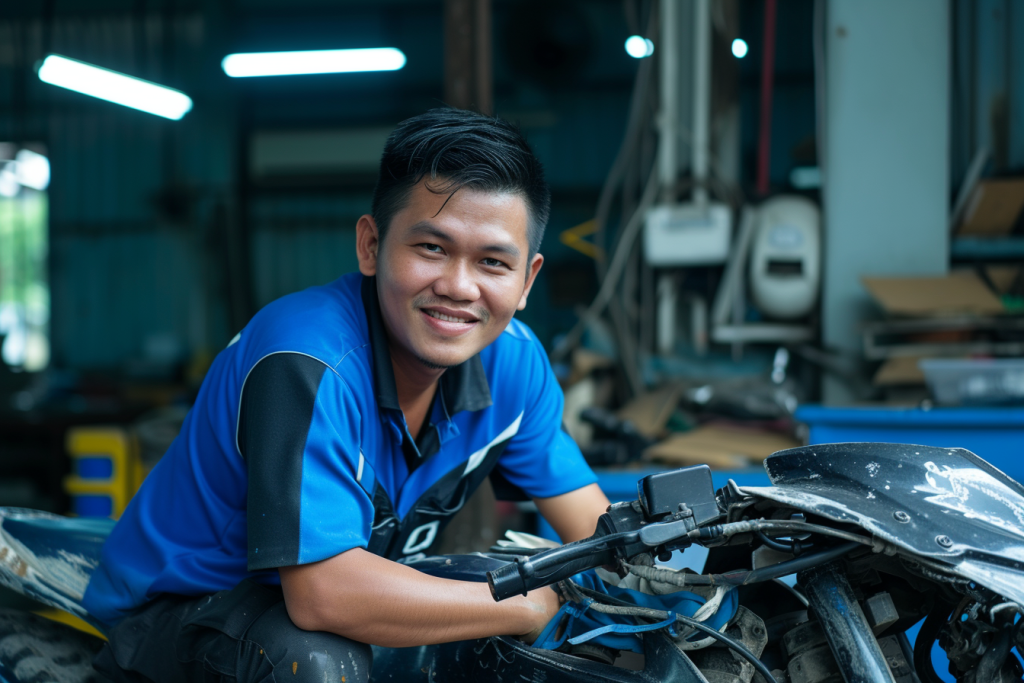 Smash Repairs Phuket Bodywork, Panel Beating & Smash Repairs in Phuket Davidv. 56221 A Photo Of A Smiley Thai Worker Wearing An Electr 49a1d8d1 6a56 48a4 905b 15455d7e38f6