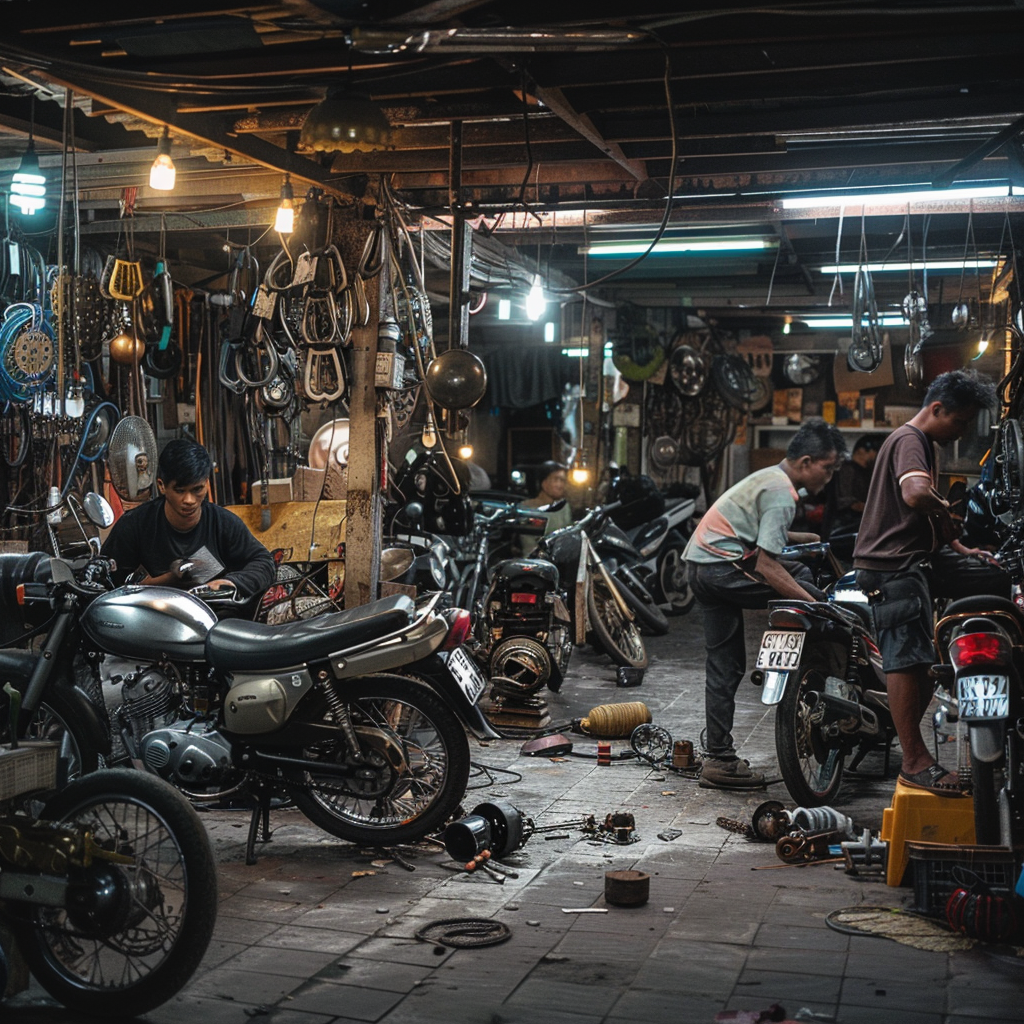 Smash Repairs Phuket Bodywork, Panel Beating & Smash Repairs in Phuket Davidv. 56221 A Dynamic Scene Within A Bustling Motorbike Repai 9daad3f9 3d27 4277 810b 9cbed179eadb