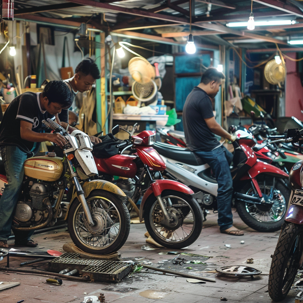 Smash Repairs Phuket Bodywork, Panel Beating & Smash Repairs in Phuket Davidv. 56221 A Lively Scene From A Busy Motorcycle Repair Work C6c62b71 61ca 4918 A2f3 3acb6d749e31